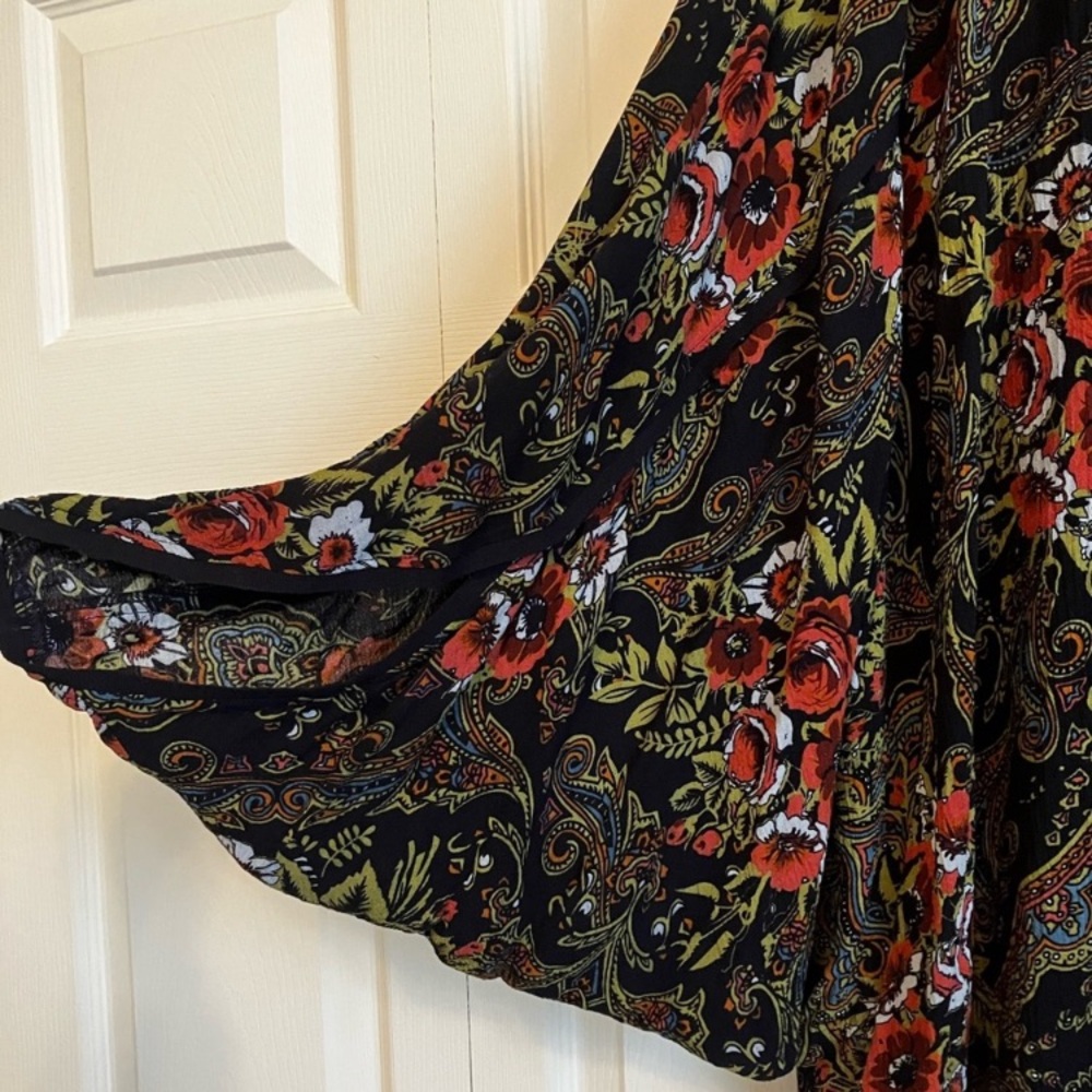 Boho Floral Paisley Kimono Cardigan Festival Cottagecore XS/S - Picture 5 of 5